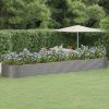 Garden Raised Bed Powder-coated Steel 229.9"x55.1"x26.8" Gray