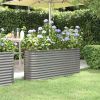 Garden Raised Bed Powder-coated Steel 59.8"x15.7"x26.8" Gray
