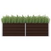 Garden Raised Bed Brown 63"x15.7"x17.7" Galvanized Steel