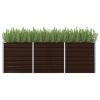 Garden Raised Bed Brown 94.5"x31.5"x30.3" Galvanized Steel