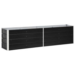 Garden Raised Bed Galvanized Steel 94.5"x15.7"x17.7" Anthracite