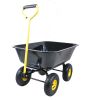 Folding car Poly Garden dump truck with steel frame; 10 inches. Pneumatic tire; black