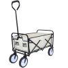 YSSOA Portable Rolling Folding Garden Cart with 360 Degree Swivel Anti-Slip Wheels & Adjustable Handle; 220lbs Weight Capacity; White