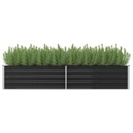 Garden Raised Bed Anthracite 94.5"x31.5"x17.7" Galvanized Steel