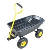 Folding car Poly Garden dump truck with steel frame; 10 inches. Pneumatic tire; 300 lb capacity body 55L black