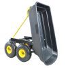 Folding car Poly Garden dump truck with steel frame; 10 inches. Pneumatic tire; 300 lb capacity body 55L black