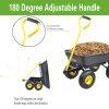 Folding car Poly Garden dump truck with steel frame; 10 inches. Pneumatic tire; 300 lb capacity body 55L black