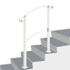 Artisasset Outdoor 1-3 Steps Adjustable Wrought Iron Handrails White