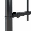Garden Fence with Spear Top Steel 535.4"x23.6" Black