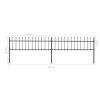 Garden Fence with Spear Top Steel 133.9"x23.6" Black