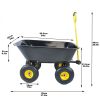 Folding car Poly Garden dump truck with steel frame; 10 inches. Pneumatic tire; black