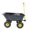 Folding car Poly Garden dump truck with steel frame; 10 inches. Pneumatic tire; black