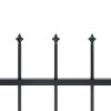 Garden Fence with Spear Top Steel 66.9"x59.1" Black