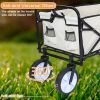 YSSOA Portable Rolling Folding Garden Cart with 360 Degree Swivel Anti-Slip Wheels & Adjustable Handle; 220lbs Weight Capacity; White