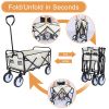 YSSOA Portable Rolling Folding Garden Cart with 360 Degree Swivel Anti-Slip Wheels & Adjustable Handle; 220lbs Weight Capacity; White