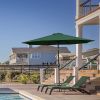 Simple Deluxe 9ft Outdoor Market Table Patio Umbrella with Button Tilt; Crank and 8 Sturdy Ribs for Garden; Green