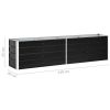 Garden Raised Bed Galvanized Steel 94.5"x15.7"x17.7" Anthracite