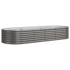 Garden Raised Bed Powder-coated Steel 88.2"x31.5"x14.2" Gray