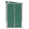 Wall-mounted Garden Shed Green 46.5"x150.4"x70.1" Galvanized Steel