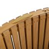 TOPMAX Outdoor Patio Wood Portable Extended Chaise Lounge Set with Foldable Tea Table for Balcony; Poolside; Garden; Brown