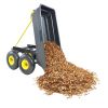 Folding car Poly Garden dump truck with steel frame; 10 inches. Pneumatic tire; 300 lb capacity body 55L black