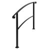 Artisasset Outdoor 1-4 Steps Adjustable Wrought Iron Handrails Black