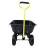Folding car Poly Garden dump truck with steel frame; 10 inches. Pneumatic tire; black