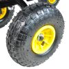 Folding car Poly Garden dump truck with steel frame; 10 inches. Pneumatic tire; 300 lb capacity body 55L black