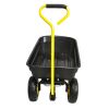 Folding car Poly Garden dump truck with steel frame; 10 inches. Pneumatic tire; 300 lb capacity body 55L black
