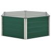 Raised Garden Bed 50.8"x50.8"x18.1" Galvanized Steel Green
