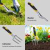 5Pcs Garden Tool Set Heavy Duty Aluminum Gardening Hand Tool Kit