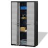 Garden Storage Cabinet with 4 Shelves Black and Gray