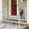 Artisasset Outdoor 1-3 Steps Adjustable Wrought Iron Handrails White
