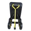 Folding car Poly Garden dump truck with steel frame; 10 inches. Pneumatic tire; 300 lb capacity body 55L black