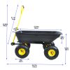 Folding car Poly Garden dump truck with steel frame; 10 inches. Pneumatic tire; 300 lb capacity body 55L black