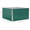 Raised Garden Bed 39.4"x39.4"x17.7" Galvanized Steel Green