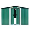 Garden Shed 101.2" x 228.3" x 71.3" Metal Green