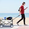 YSSOA Portable Rolling Folding Garden Cart with 360 Degree Swivel Anti-Slip Wheels & Adjustable Handle; 220lbs Weight Capacity; White