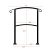 Artisasset Outdoor 1-3 Steps Adjustable Wrought Iron Handrails Black