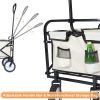 YSSOA Portable Rolling Folding Garden Cart with 360 Degree Swivel Anti-Slip Wheels & Adjustable Handle; 220lbs Weight Capacity; White