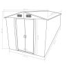 Garden Shed 101.2" x 228.3" x 71.3" Metal Green