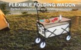 YSSOA Portable Rolling Folding Garden Cart with 360 Degree Swivel Anti-Slip Wheels & Adjustable Handle; 220lbs Weight Capacity; White