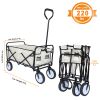 YSSOA Portable Rolling Folding Garden Cart with 360 Degree Swivel Anti-Slip Wheels & Adjustable Handle; 220lbs Weight Capacity; White