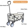 YSSOA Portable Rolling Folding Garden Cart with 360 Degree Swivel Anti-Slip Wheels & Adjustable Handle; 220lbs Weight Capacity; White