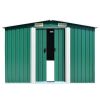 Garden Shed 101.2" x 192.5" x 71.3" Metal Green